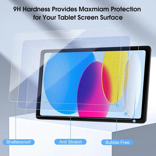 Miniatura 2 de Qularlans Paquete de 2 protectores de pantalla para iPad de 11ª generación A16 de 11 pulgadas (2025) y iPad de 10.9 pulgadas (2022), película