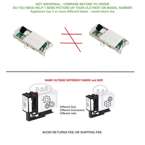 Miniatura 4 de WR55X10020 Máquina de hielo Máquina de hielo Placa de control independiente WR55X10020, AP2071665, PS304099