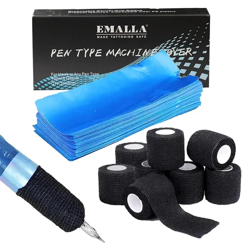 Miniatura 11 de Kit de cubiertas para pluma de tatuaje SOTICA con cinta de agarre y líneas redondas - 200 piezas de cubiertas para máquina de tatuaje, envoltura