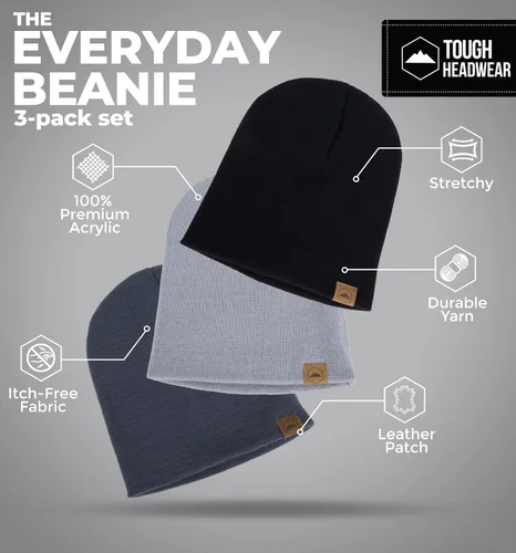 Miniatura 9 de Tough Headwear Daily Knit Beanie – Gorros para hombre – Sombreros de invierno para hombres y mujeres – Sombreros de punto cálidos para clima frío