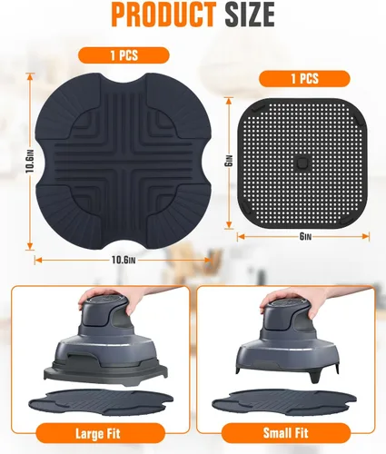 Miniatura 2 de 2 Piezas Salvamanteles de Silicona para Freidora de Aire y Protector contra Salpicaduras para Ninja Crispi, Alfombrilla Resistente al Calor
