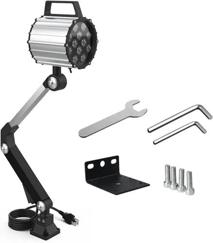 Luz de trabajo de máquina impermeable LED, ángulo ajustable multiusos, aleación de aluminio, brazo largo para torno CNC fresado taladro prensa y