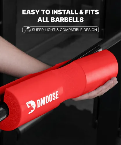 Miniatura 6 de DMoose Fitness Almohadilla de Barra para Empuje de Cadera, Sentadillas y Estocadas - Cojín de Espuma Gruesa Antideslizante para Soporte de Cuello