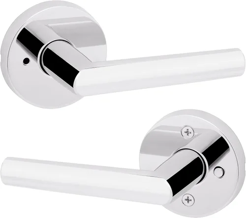 Miniatura 13 de Kwikset Milan - Manija de puerta de paso interior, palanca para puertas de armario y pasillo, manija reversible sin bloqueo, níquel satinado
