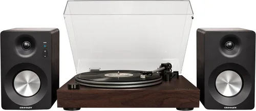 Miniatura 13 de Crosley C8A-WA Tocadiscos accionado por correa con preamplificador integrado, brazo ajustable, cartucho AT3600L y zócalo de MDF de grado audio, nogal