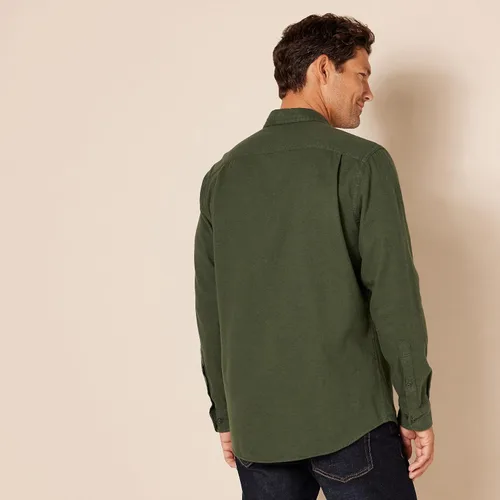 Miniatura 3 de Tienda Essentials Camisa de franela de manga larga con dos bolsillos para hombre