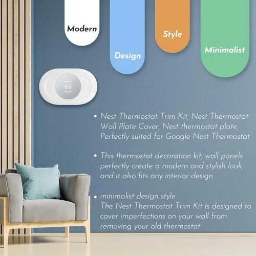 Miniatura 3 de Nest Smart Home - Kit de accesorios de termostato para el hogar, compatible con termostato Google Nest 2020, molduras WiFi programables, paquete