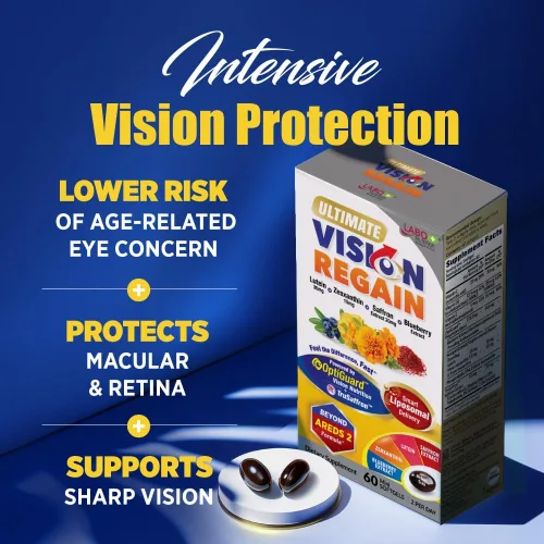 Miniatura 8 de LABO Nutrition Ultimate VisionREGAIN Suplemento de salud ocular liposomal con luteína, zeaxantina y azafrán (paquete de 3, 180 cápsulas blandas)