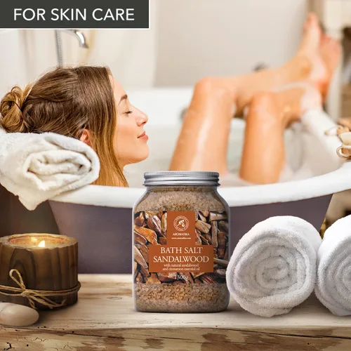 Miniatura 6 de Sal marina de baño sándalo 46 onzas (45.86 oz) – Sales de baño con sándalo y canela aceite esencial para baño – Baño relajante – Relajación muscular