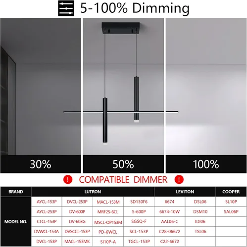 Miniatura 7 de Moderna lámpara colgante lineal LED con focos duales, regulable, 6000 K, luces colgantes de isla de cocina, candelabros negros chapados en isla