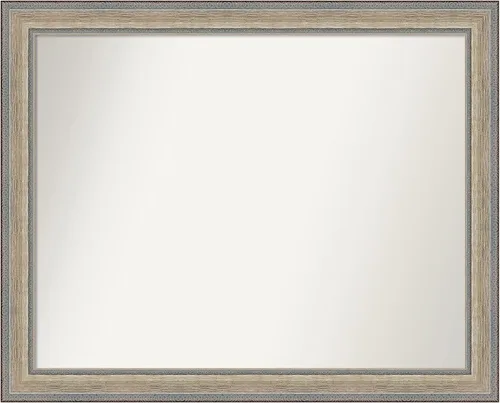 Miniatura 214 de Amanti Art Espejo de baño plateado para sobre fregadero, 28 x 47 pulgadas, espejo rectangular de plata imperial, marco de madera tradicional de gran