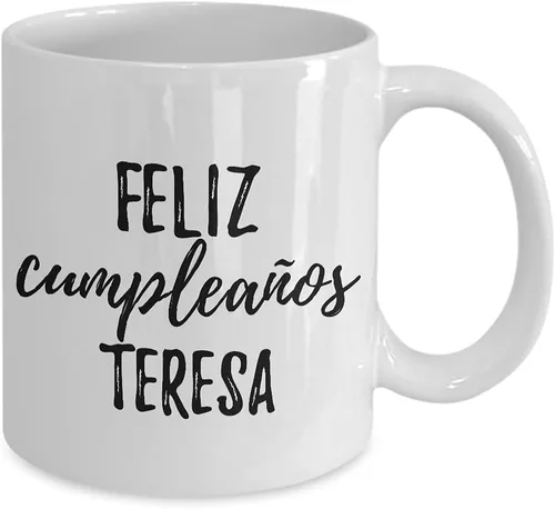 Miniatura 2 de Feliz Cumpleanos Teresa Taza Española Feliz Cumpleaños Personalizada Nombre Regalo Café Taza Té Taza 11 oz