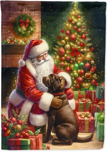 Miniatura 103 de Caroline's Treasures DAC4159CHF - Bandera de casa de Husky siberiano y Papá Noel para porche, grande, para colgar en la pared, poliéster