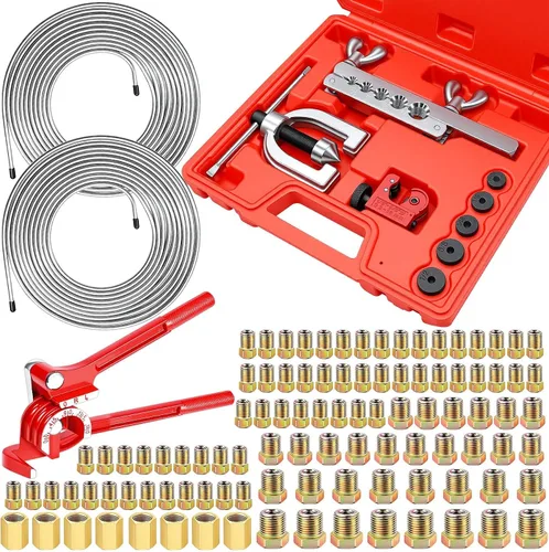 Miniatura 17 de smseace 2 Juegos Kit de Tubería de Línea de Freno de 25Ft. 3/16"+1/4" con Accesorios de Línea de Freno