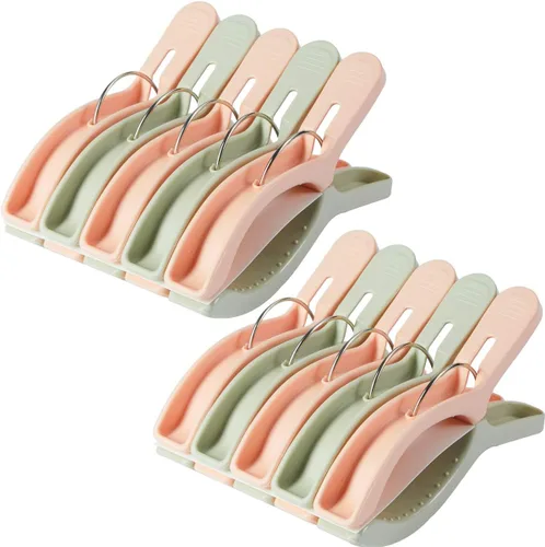 Paquete de 10 clips de toalla de playa para sillas de playa, abrazaderas de toalla de tamaño gigante, sillas de piscina para silla de crucero,