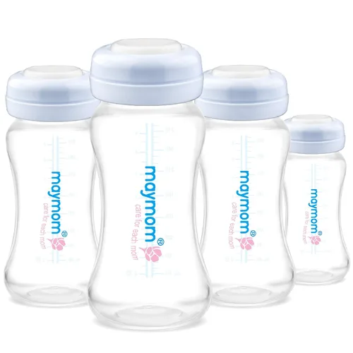 Miniatura 14 de Maymom Botella de recolección de leche de boca ancha con tapa de cúpula, parte superior de botella, disco SureSeal; compatible con botellas Spectra