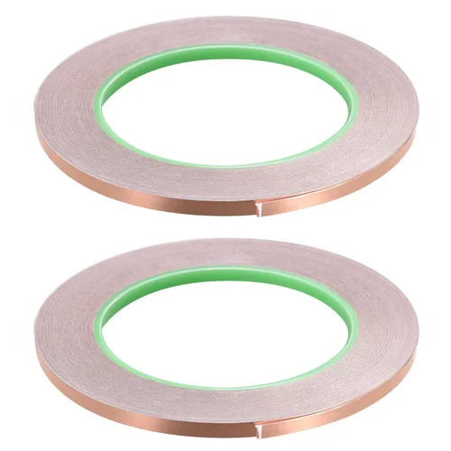 Miniatura 15 de Cinta adhesiva conductora de lámina de cobre de doble cara, [para blindaje EMI, vitrales, circuitos de papel, conexión a tierra] - 1/8 pulgadas/98