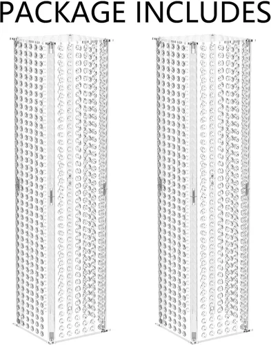 Miniatura 2 de Nuptio Centros de mesa para jarrones de mesa de boda, 2 piezas de 31.5 pulgadas de alto, jarrón de flores de cristal para decoración de mesas