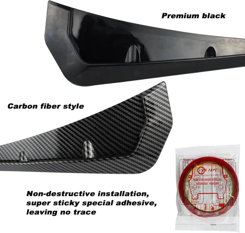 Miniatura 3 de Adhesivos de decoración para parachoques laterales de coche negro con rejilla de ventilación, material ABS, alerones para parachoques, adhesivos