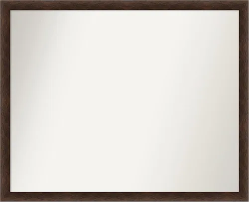 Miniatura 94 de Amanti Art Espejo de pared personalizado no biselado (24 x 27 pulgadas), marco estrecho de nogal chipre - varios tamaños personalizados - Espejo