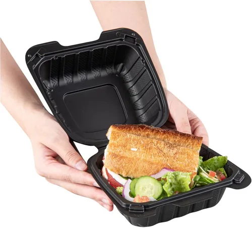 Miniatura 12 de Restaurantware Thermo Tek - Recipientes para llevar rellenos de minerales de 6 x 6 x 3 pulgadas, 100 recipientes duraderos para llevar, contenedores