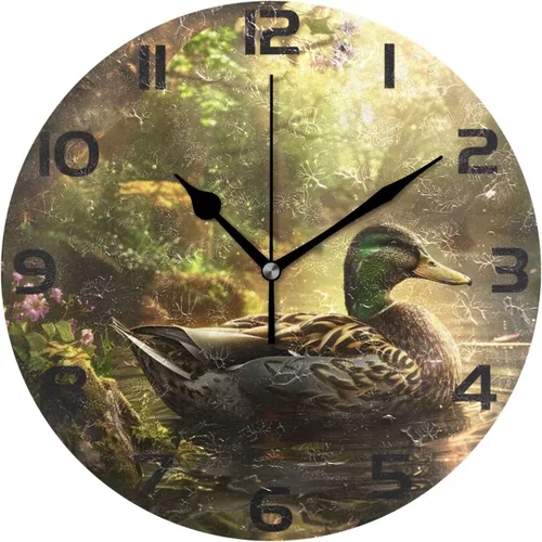 Miniatura 26 de ALAZA Reloj de pared con diseño de pájaro en la rama 3D que no hace tictac, para dormitorio, cocina, sala de estar, escuela, oficina, dorado