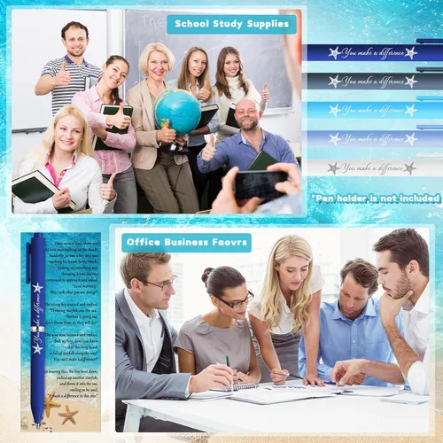 Miniatura 4 de Geyoga 20 juegos de Starfish Story Employee Apreciation Gift You Make a Difference Bolígrafo Starfish Story Tarjeta motivacional con corbatas