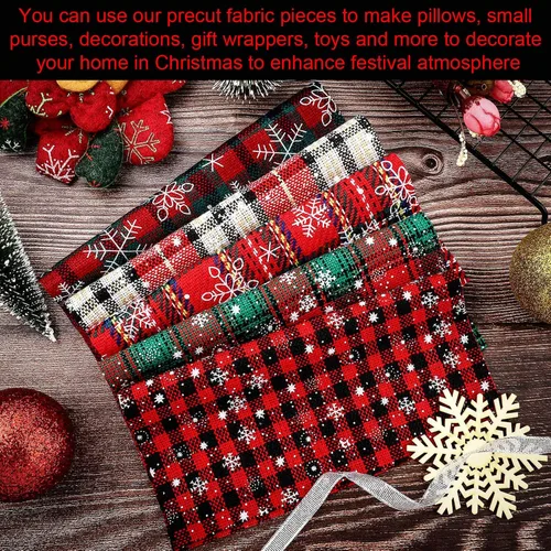 Miniatura 7 de Boao 40 piezas de cuadros de tela para acolchar de 5 x 5 pulgadas, paquete de dijes de tela precortada a cuadros para costura, patchwork, álbumes