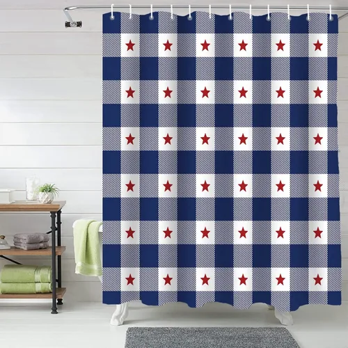 Miniatura 2 de Cortina de ducha del Día de la Independencia del 4 de julio, 72 x 72 pulgadas, cortinas de baño patrióticas con bandera estadounidense, cortina