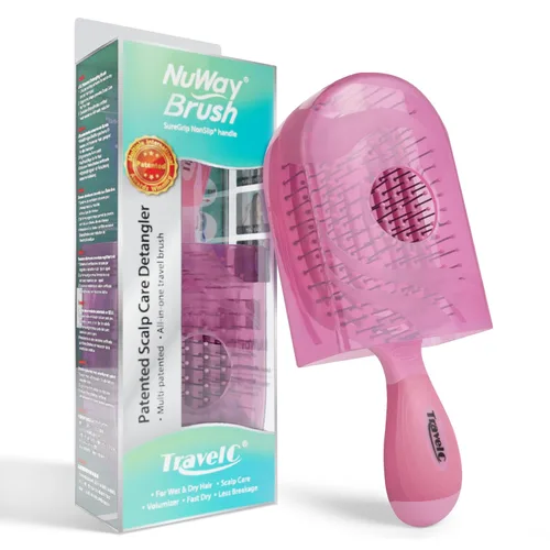Miniatura 8 de NuWay 4HAIR® TravelC® Ventilado Patentado en EE.UU. para Todos los Tipos de Cabello es Seguro para Secador de Cabello (Azul Bebé)