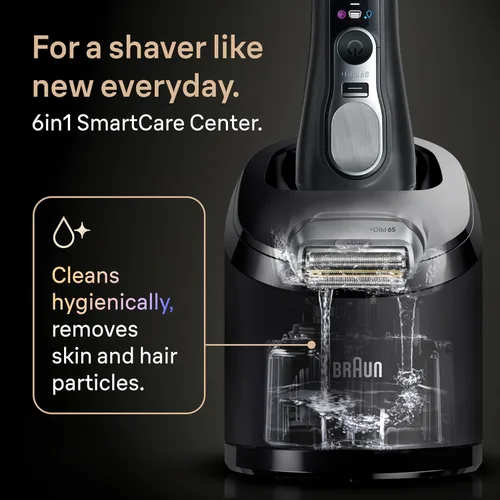 Miniatura 6 de Braun Afeitadora eléctrica Series 9 PRO+, Pro SensoAdapt, centro de cuidado inteligente 6 en 1, maquinilla de afeitar húmeda y seca, 9660CCPS