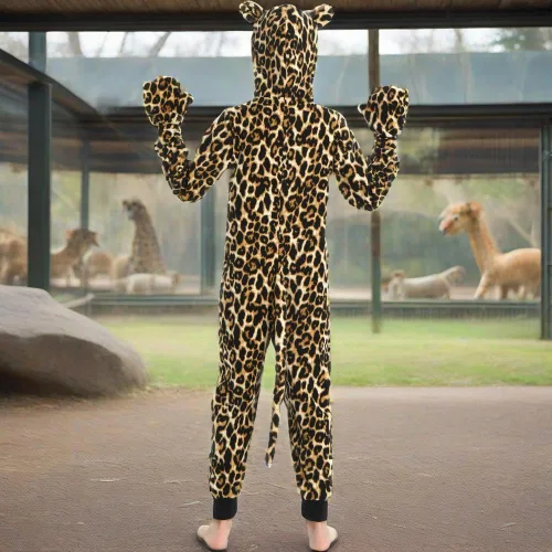 Miniatura 35 de Wizland Disfraz de animal para niños, leopardo, vaca, mono, reno, gato negro, dálmata, muñeco de nieve, mono de Papá Noel