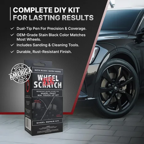 Miniatura 4 de Wheel Scratch Fix - Kit de retoque de llantas rápido y fácil, colores universales (negro (brillo))