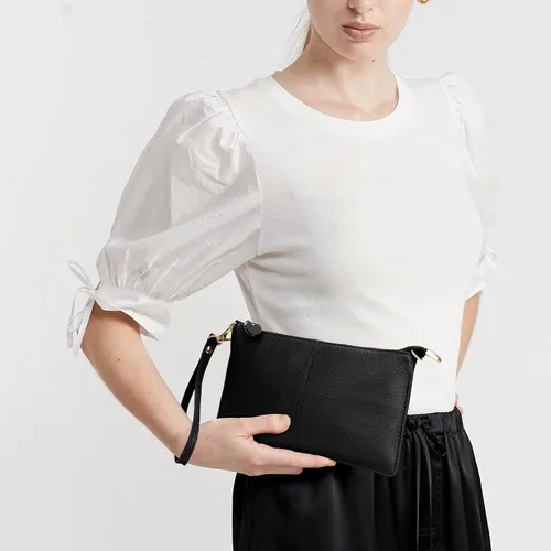 Miniatura 3 de Uromee Cartera de mano para mujer, de piel auténtica, con cadena de hombro desmontable