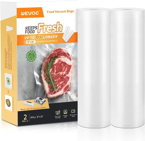 Miniatura 11 de Wevac Bolsas selladoras al vacío, 50 unidades (8 x 12 pulgadas), bolsas de almacenamiento de alimentos sin BPA, resistentes a pinchazos, seguras
