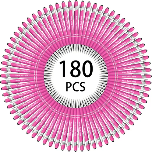 Miniatura 95 de Hasta 500 bolígrafos personalizados a granel, bolígrafo grabado personalizado con punta de lápiz capacitivo, carcasa multicolor retráctil, bolígrafo