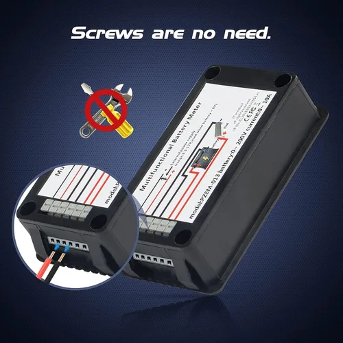 Miniatura 5 de Medidor de monitor de batería multifunción DC con derivación, 0-200V, 0-100A, pantalla LCD, multímetro de corriente digital, voltímetro amperímetro