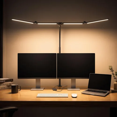 Lámparas LED de Escritorio para Oficina en Casa, Lámpara de Escritorio Inteligente Ajustable con Brazo Giratorio con Abrazadera, Luz de Escritorio