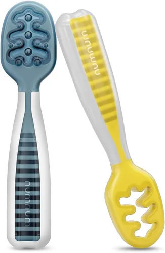 Miniatura 11 de NumNum Juego de Cucharas para Bebé, Baby Essentials Pre-Cuchara GOOtensils para 6+ Meses, Cucharas de Autoalimentación de Primera Etapa para Destete