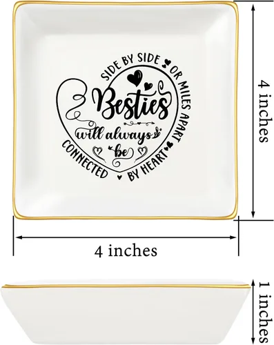 Miniatura 4 de JoycuFF Bandeja decorativa de cerámica para mejores amigos, mejor amiga, regalo único para hermana del alma, mejor amiga, idea de regalo