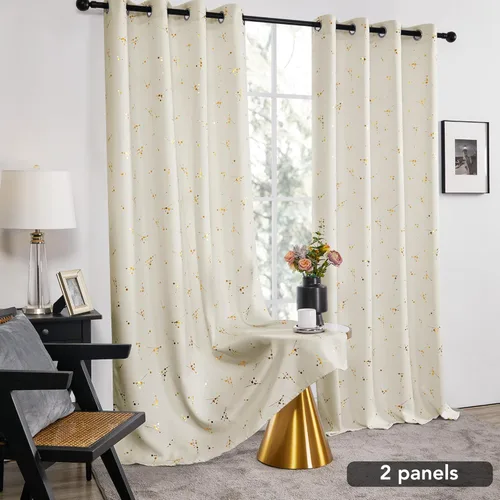 Miniatura 3 de Deconovo Cortinas opacas, 2 paneles, 52 x 72 pulgadas, cortinas con aislamiento térmico para oscurecer la habitación, con ojales para dormitorio