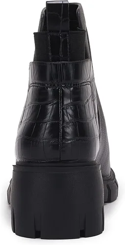 Miniatura 4 de Botas de tobillo elásticas para mujer, con suela de lengüeta, tacón grueso, tacón medio de bloque