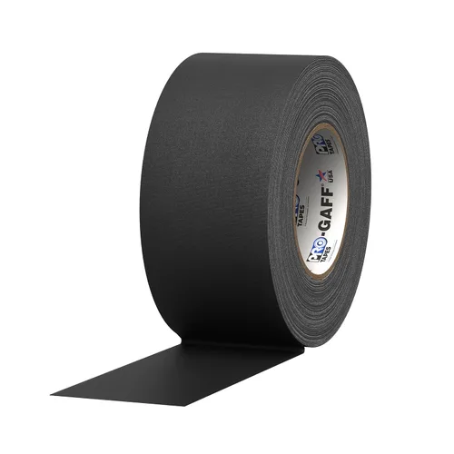 ProTapes Pro Gaff - Cinta adhesiva de tela mate premium con adhesivo de goma, 11 mil de grosor, 55 yardas de largo, 3 in de ancho, color negro