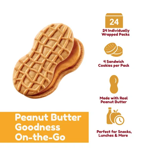Miniatura 6 de Nutter Butter Cookies – Galletas clásicas de sándwich de mantequilla de maní, paquete de 24 – Paquetes individuales para los amantes