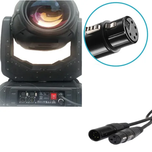 Miniatura 3 de SinLoon DMX 512 Cable de luz de escenario XLR macho 5 pines macho a XLR hembra 3 pines con conectores metálicos para iluminación de escenario