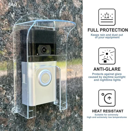 Miniatura 2 de Cubierta de lluvia de plástico transparente para timbre, protector impermeable para todos los modelos de videoporteros Ring 1/2/3/4/2020/Pro/Pro 2