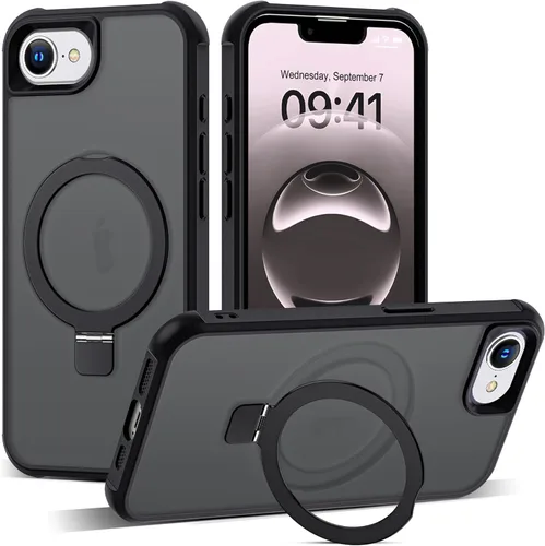 Miniatura 197 de SKYLMW – Funda compatible con iPhone 12 Pro Max y iPhone 13 Pro Max con soporte magnético invisible tipo anillo, fundas translúcidas para teléfonos