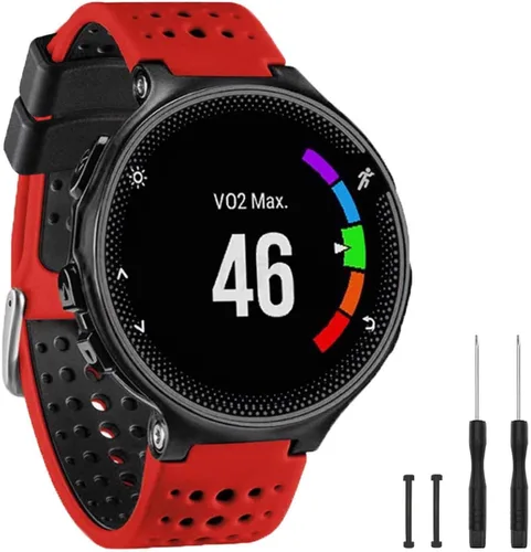Miniatura 13 de GVangel - Correa compatible con reloj inteligente Garmin Forerunner 235, correa de silicona suave de repuesto para 220/230/235/620/630/735XT/235