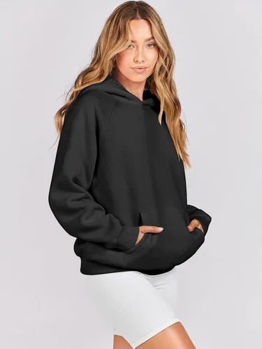 Miniatura 3 de ANRABESS - Sudaderas con capucha para mujer, sobre talla, de vellón de manga larga, modelo de 2024, para otoño