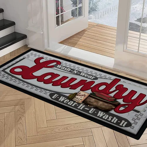 Miniatura 5 de Pauwer - Alfombra antideslizante, impermeable, de goma, para cuarto de servicio, lavadero, cocina, de 20 x 48 pulgadas, lavable, alfombra